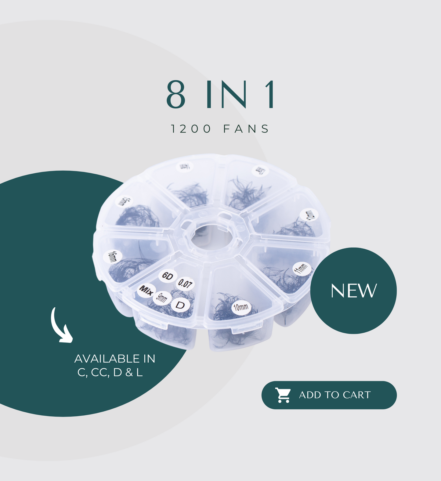 1200 Premade Volume Fans - 8 sizes 1 in box | 9-16mm | 8D