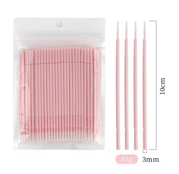 Cotton Swab, Lash Bonder Applicator, Lash Primer Applicator, 100 Pcs Per Bag