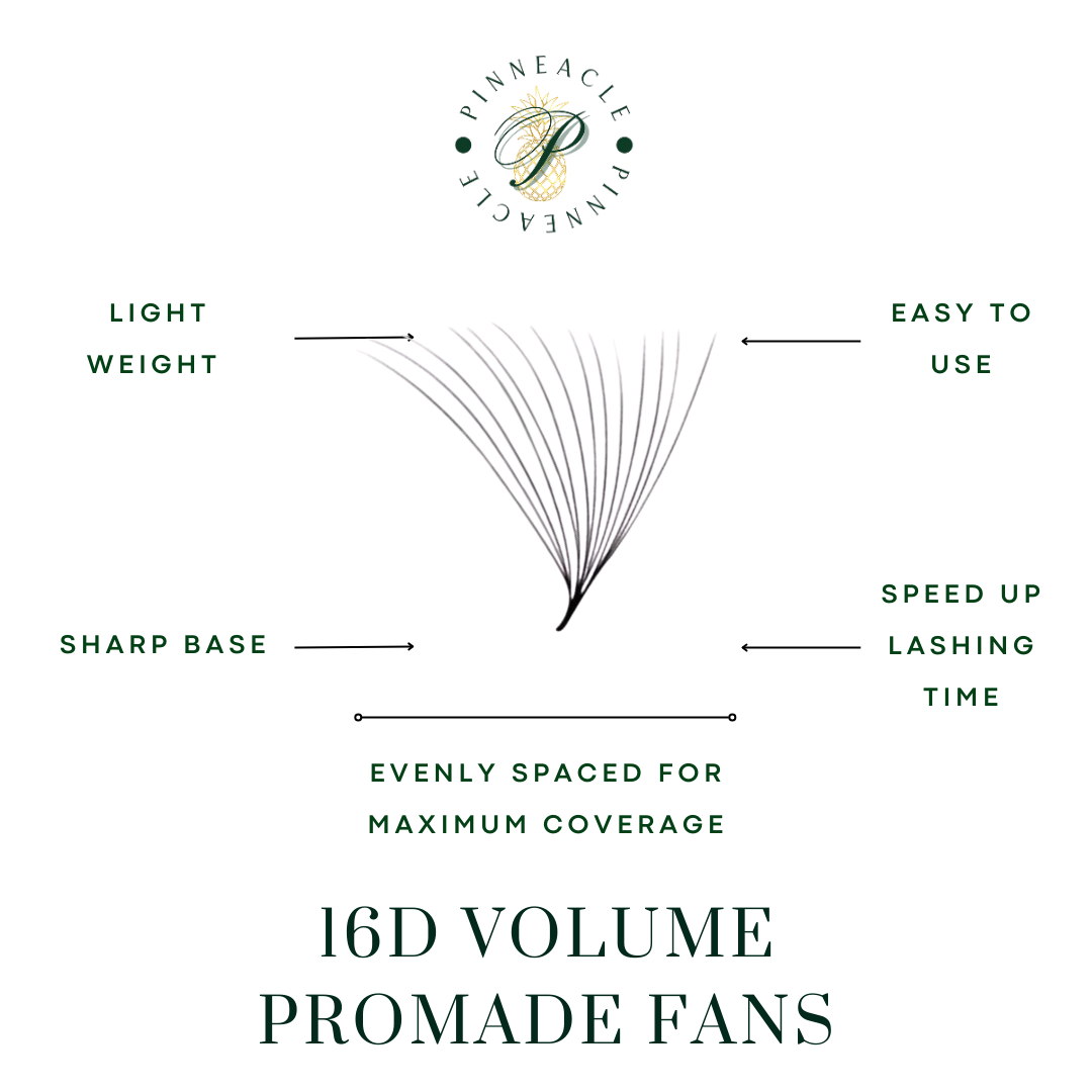 16D Volume 0.03- 1000 Fans Promade Volume Fans For Professional Eyelash Extension - Pinneacle Lash
