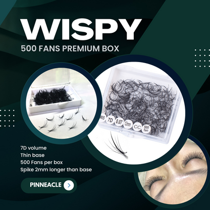 Wispy 500 Fans | 7D volume | C curl | 15mm (spike 17mm)