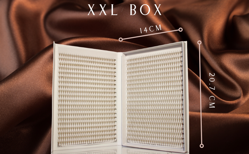 XXL Box | Wispy 1200 Fans | Brown | 5D Volume |  40 Lines | 5 sizes in 1 | Premade Volume Fans Eyelash Extensions