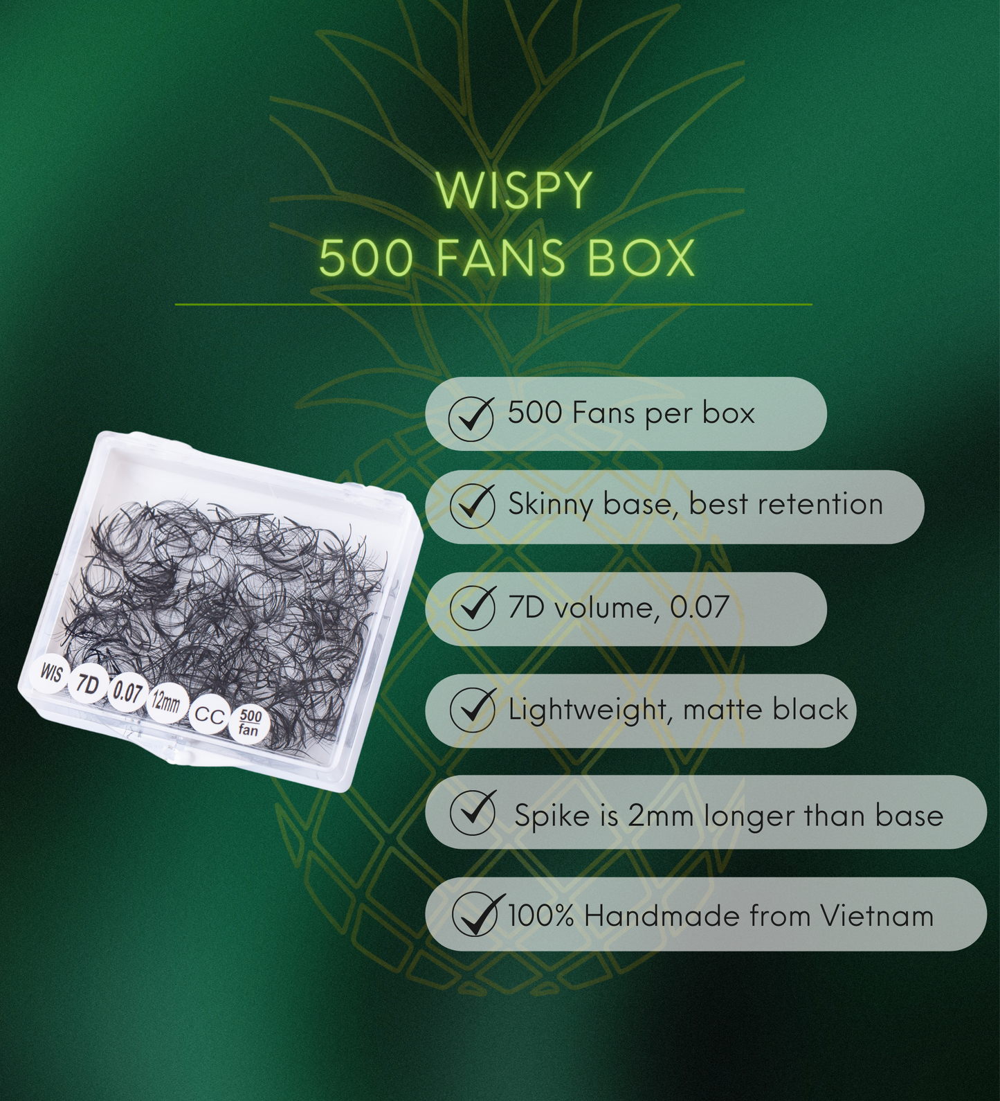 Vaporeux 500 ventilateurs | Volumes 7D | Boucle C | 16 mm (pointe 18 mm)