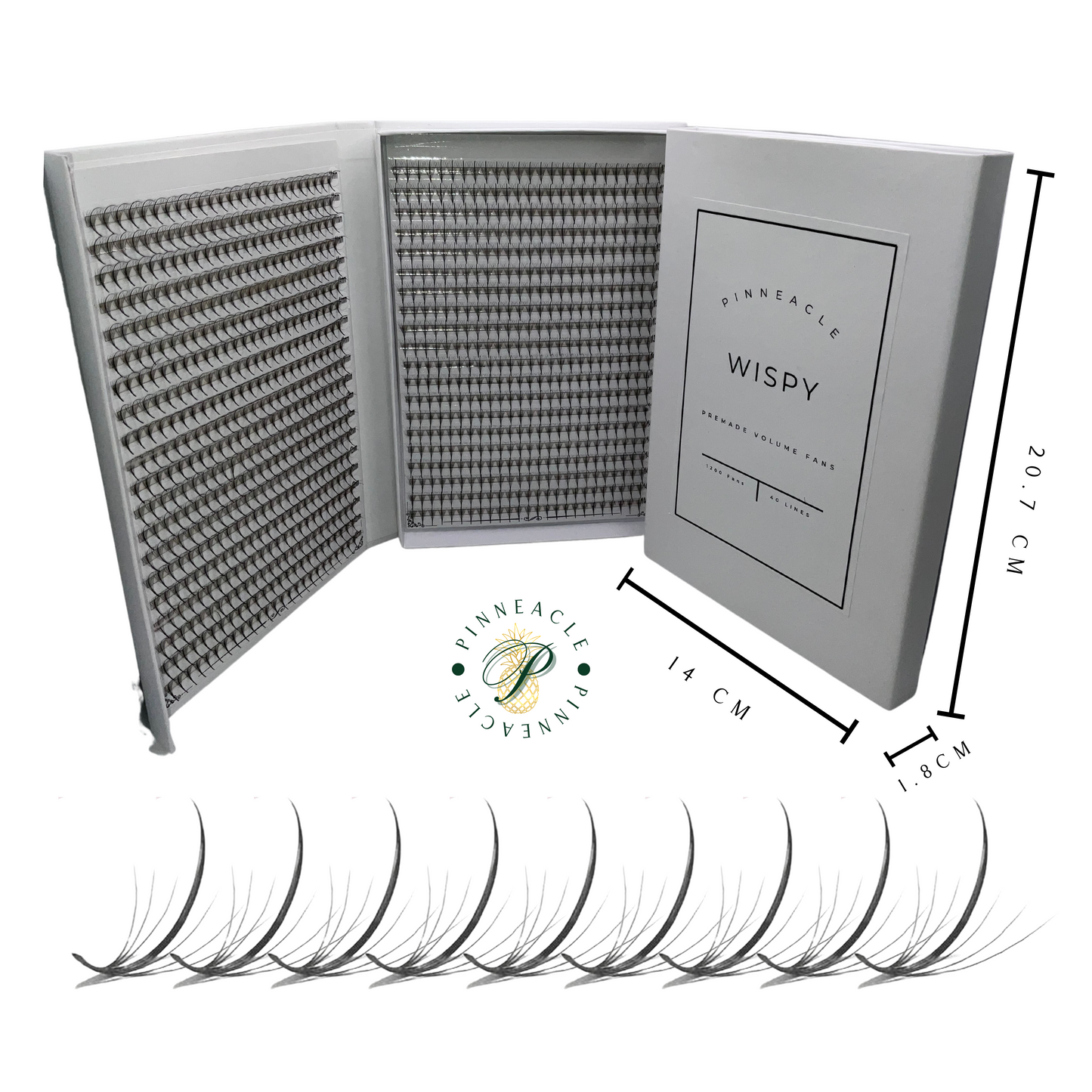 Ventilateurs vaporeux 1200 | Volumes 9D | 40 lignes | Boucle C | 4 tailles en 1 | 10-11-12-13 mm (Pointe 12-13-14-15 mm)