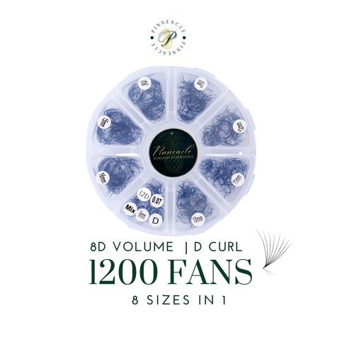 1200 Premade Volume Fans - 8 sizes 1 in box | 9-16mm | 8D