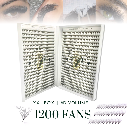 Ventilateurs vaporeux 1200 | Volumes 5D | 40 lignes | Boucle C | 4 tailles en 1 | 10-11-12-13 mm (Pointe 12-13-14-15 mm)