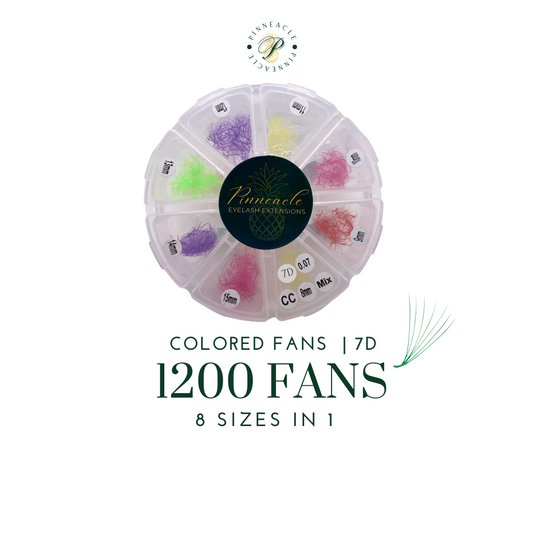 Colored Fans - 1200 Fans - 8 Sizes In 1 Box - 7D Volume