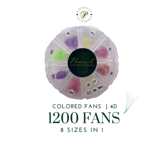 Colored Fans - 1200 Fans - 8 Sizes In 1 Box - 4D Volume