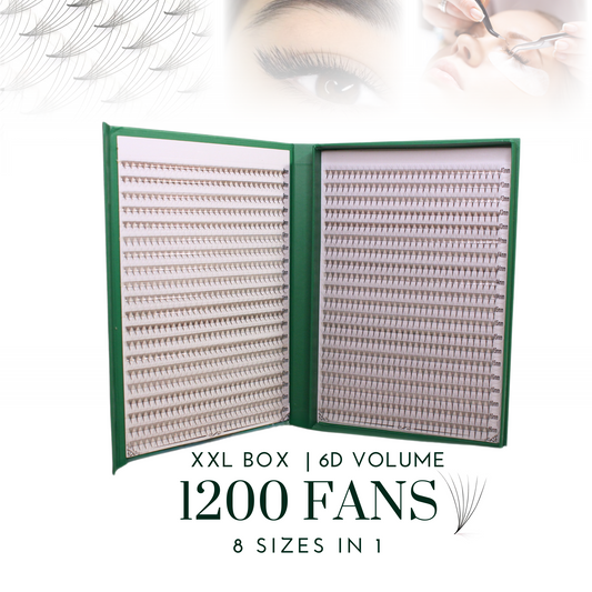XXL Box 1200 Fans | 6D volume | 40 Lines| 8 sizes in 1 |  Premade Volume Fans